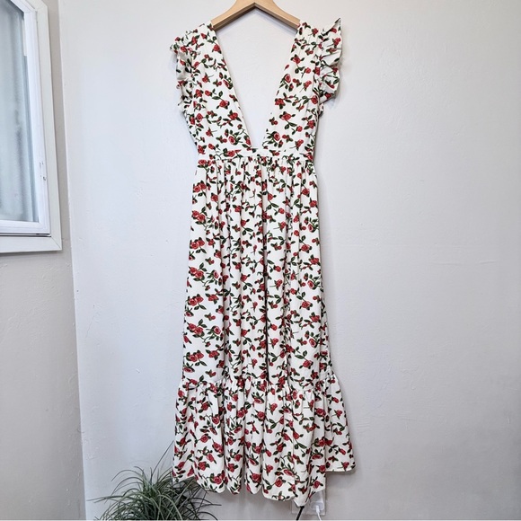 Showpo. | Lover's Day Floral Flutter Sleeveless Ruffled Skirt V-Neck Sundress - Picture 6 of 16